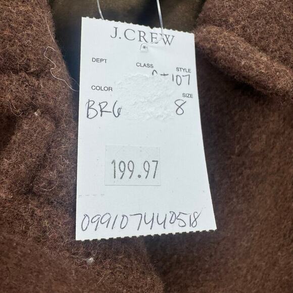 J. Crew Wool-Blend Lined Lady Day Coat Long Sleeve Brown Size 8 NWT - Picture 10 of 12
